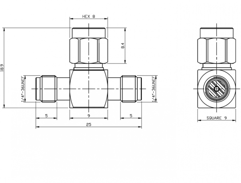 Imagine Adaptor in T SMA jack la SMA plug + SMA jack, Delock 88711