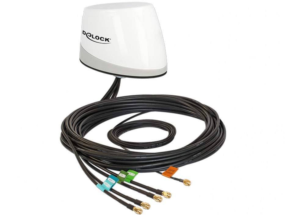 Imagine Antena omnidirectionala exterioara 5xRP-SMA Multiband GNSS LTE-MIMO, WLAN MIMO IEEE 802.11ac/a/h/b/g