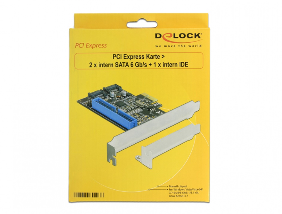 Imagine PCI Express la 2 X SATA III si 1 X ATA, Delock 89293