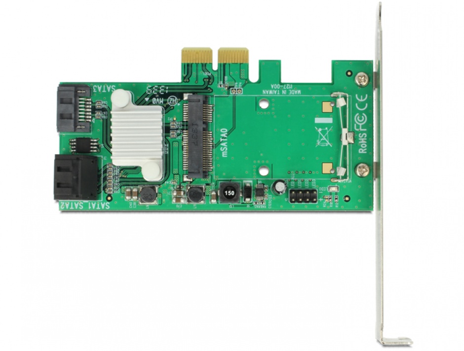 Imagine PCI Express cu 3x SATA 6 Gb/s Hybrid + 1x mSATA, Delock 89371
