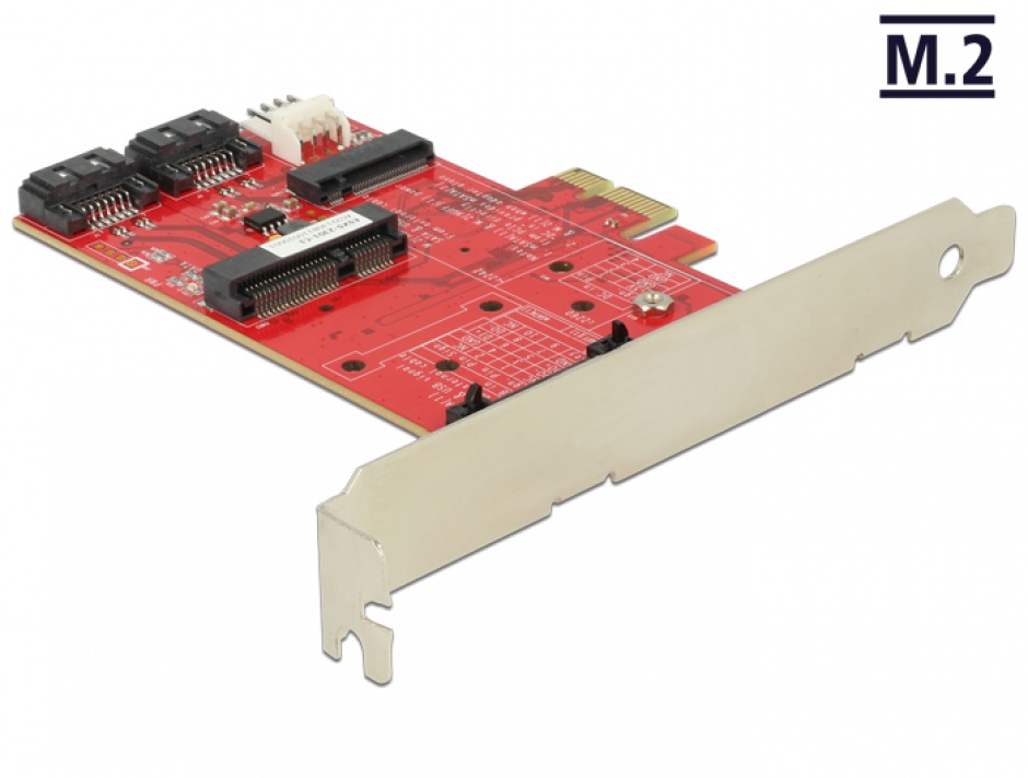 Imagine PCI Express cu 1 x M.2 NGFF, 1 x mSATA, 1 x Mini PCIe, Delock 89380