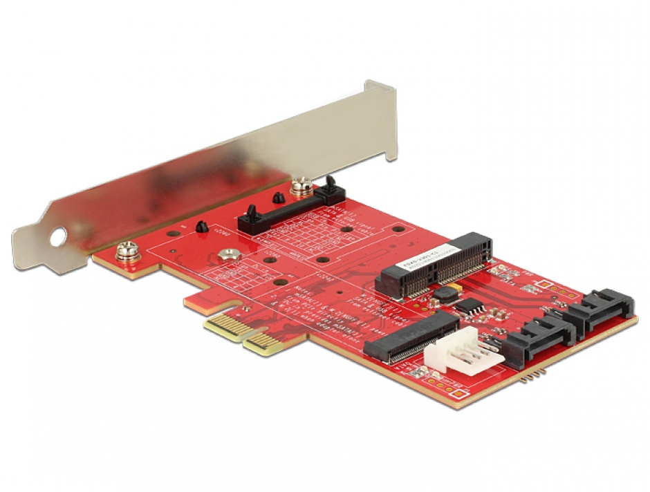 Imagine PCI Express cu 1 x M.2 NGFF, 1 x mSATA, 1 x Mini PCIe, Delock 89380