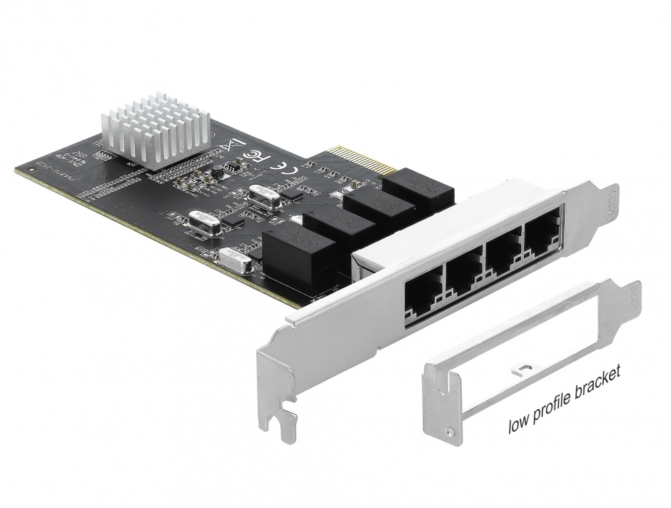 Imagine PCI Express la 4 x Gigabit LAN, Delock 89567