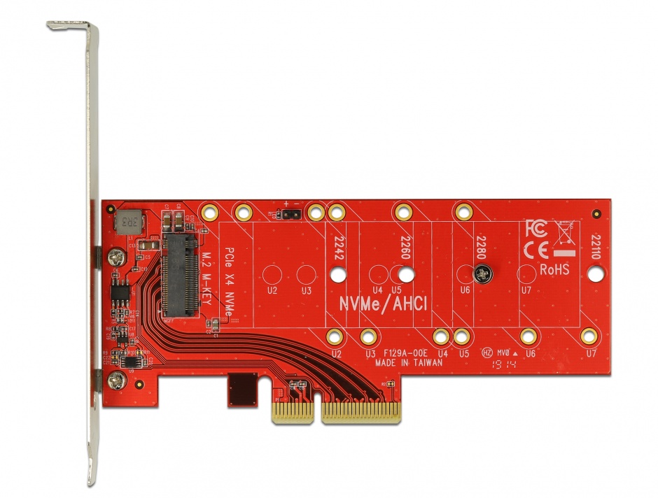 Imagine PCI Express x4 la 1 x NVMe M.2 Key M 110 mm cu radiator, Delock 89577