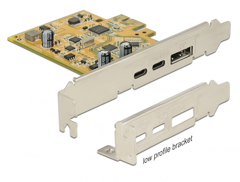Imagine  PCI Express Card la 1 x USB-C 3.1 + 1 x USB-C 3.1 (DP Alt Mode) externe, Delock 89582
