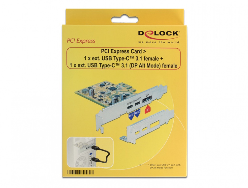 Imagine PCI Express Card la 1 x USB-C 3.1 + 1 x USB-C 3.1 (DP Alt Mode) externe, Delock 89582