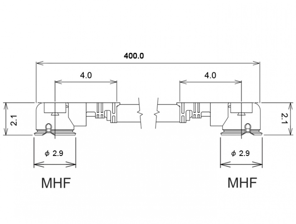 Imagine Cablu antena MHF / U.FL-LP-068 plug la MHF / U.FL-LP-068 plug 40cm 1.13, Delock 89610