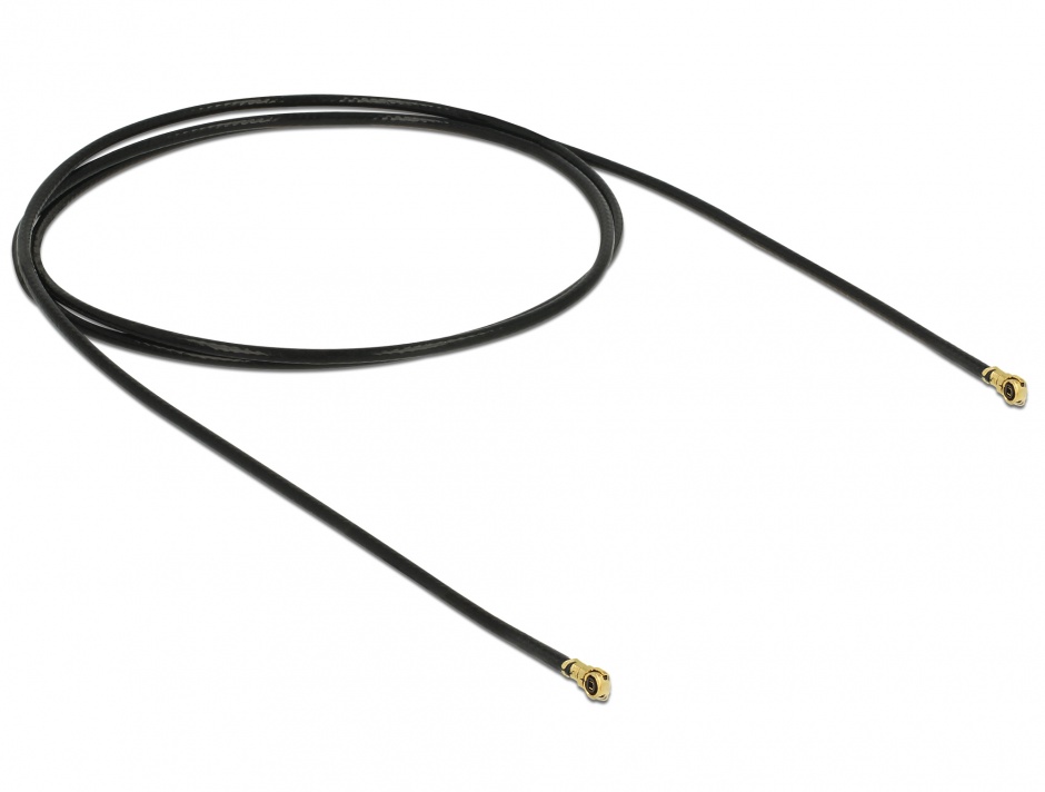 Imagine Cablu antena MHF IV/HSC MXHP32 plug la MHF IV/HSC MXHP32 plug 50cm 1.13, Delock 89646