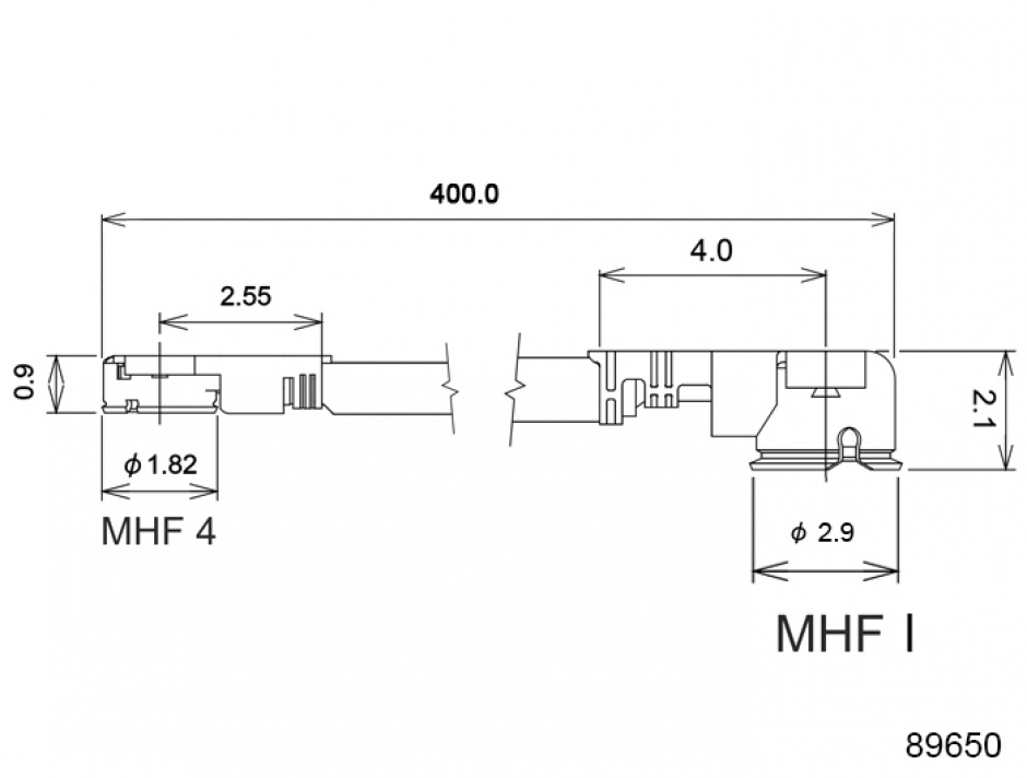 Imagine Cablu antena MHF / U.FL-LP-068 plug la MHF IV/ HSC MXHP32 plug 40cm 1.13, Delock 89650