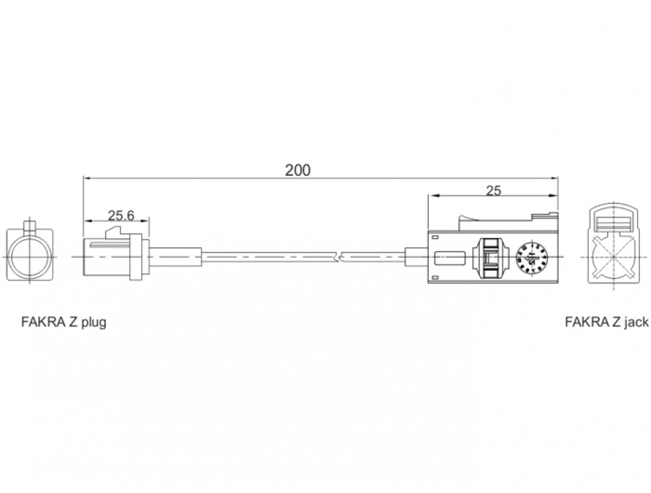 Imagine Cablu antena FAKRA Z plug la FAKRA Z jack RG-316 20cm, Delock 89660