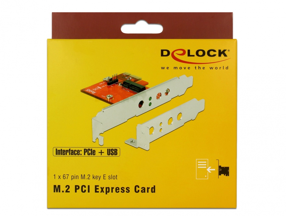 Imagine PCI Express la 1 x M.2 Key E - Low Profile Form Factor, Delock 89889