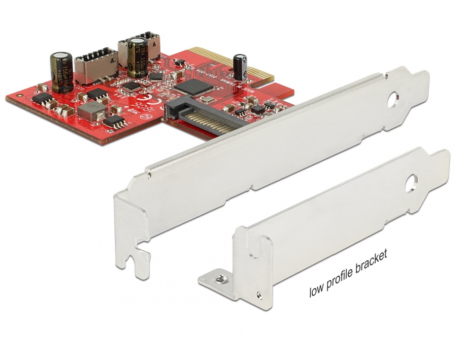 Imagine PCI Express la 2 x USB 3.1 Gen 2 key A 20 pini, Delock 89906