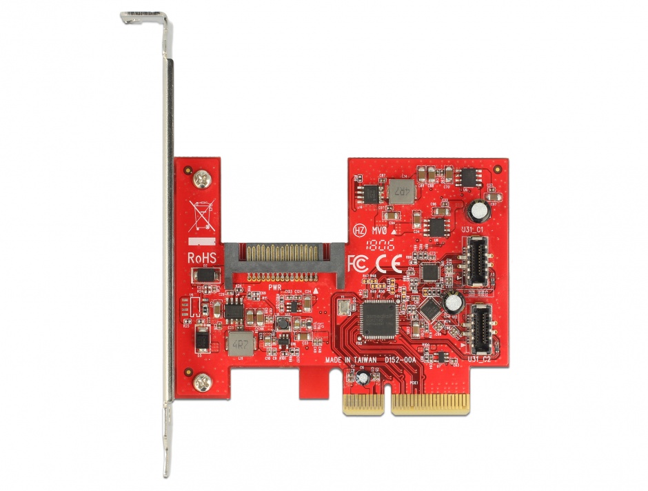 Imagine PCI Express la 2 x USB 3.1 Gen 2 key A 20 pini, Delock 89906