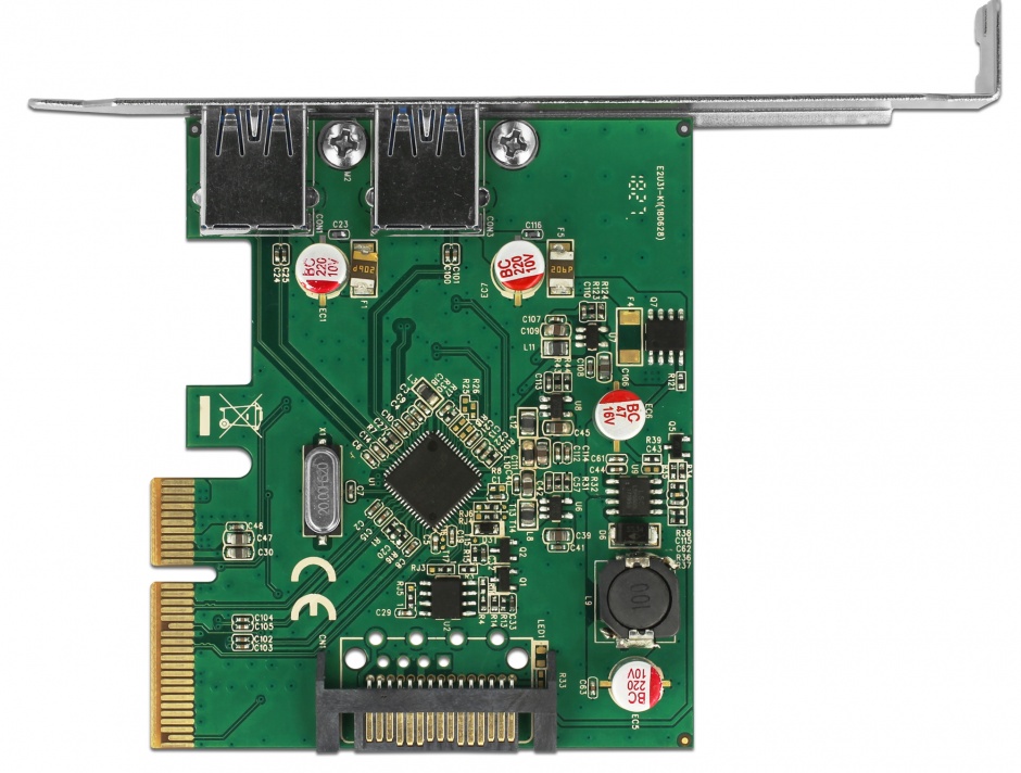 Imagine PCI Express la 2 porturi USB 3.1-A Gen 2, Delock 90298