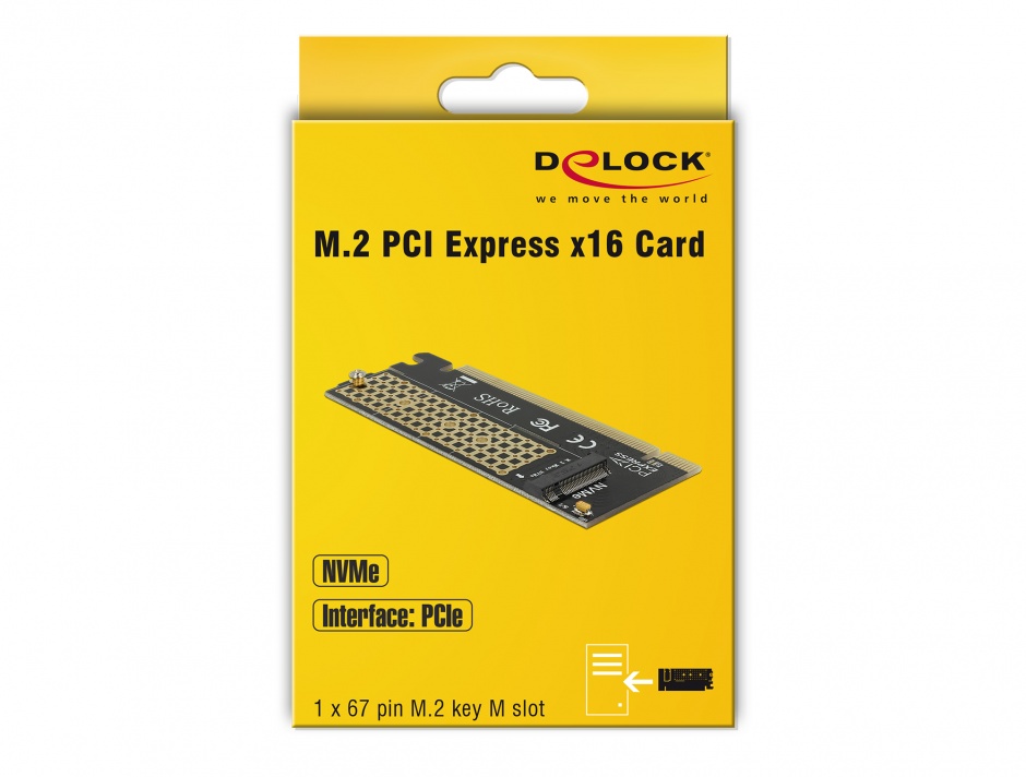 Imagine PCI Express x16 la un port NVMe M.2 Key M pentru Server 1U, Delock 90300