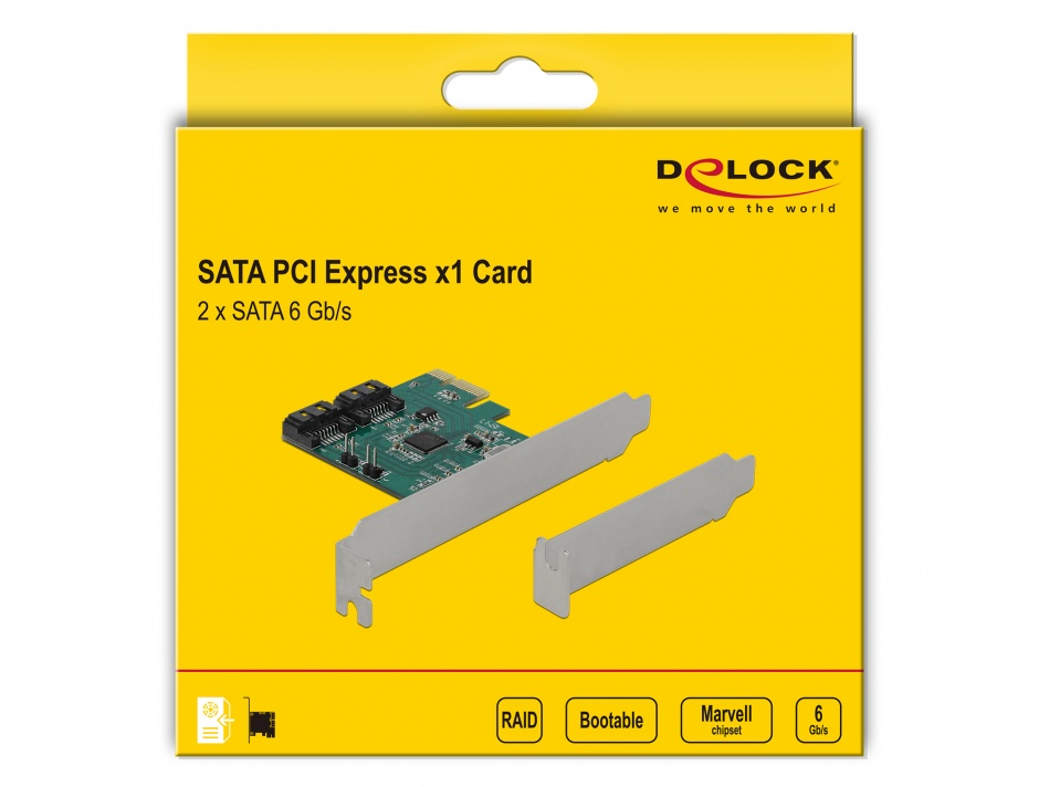 Imagine PCI Express cu 2 porturi SATA III cu RAID, Delock 90393