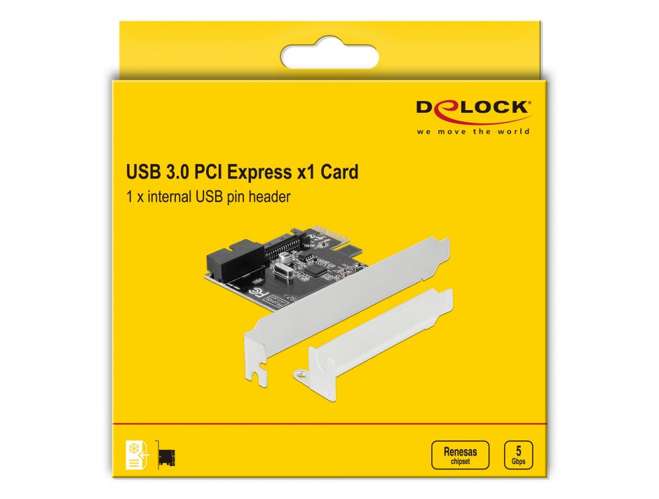 Imagine PCI Express cu un port pin header USB 3.0, Delock 90394