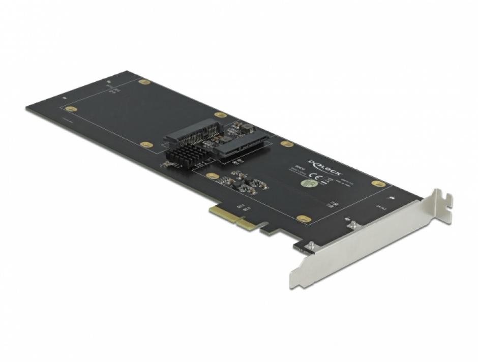 Imagine PCI Express x2 Card cu 4 x HDD/SSD SATA 22 pini (date + alimentare) RAID, Delock 90433