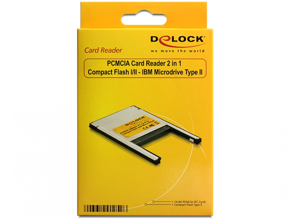 Imagine Cititor de carduri PCMCIA la Compact Flash, Delock 91052