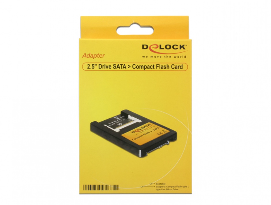 Imagine Card reader Compact Flash la interfata SATA 2,5 inch, Delock 91661