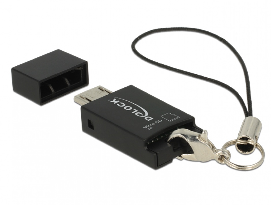 Imagine Cititor de carduri micro USB-B OTG la Micro SD, Delock 91738