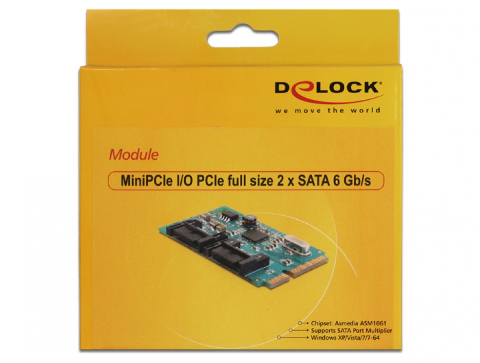 Imagine MiniPCIe I/O PCIe full size 2 x SATA 6 Gb/s, Delock 95225