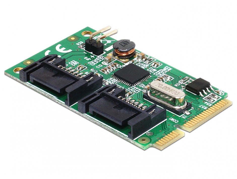Imagine Mini PCIe I/O PCIe full size la 2 x SATA 6 Gb/s, Delock 95233