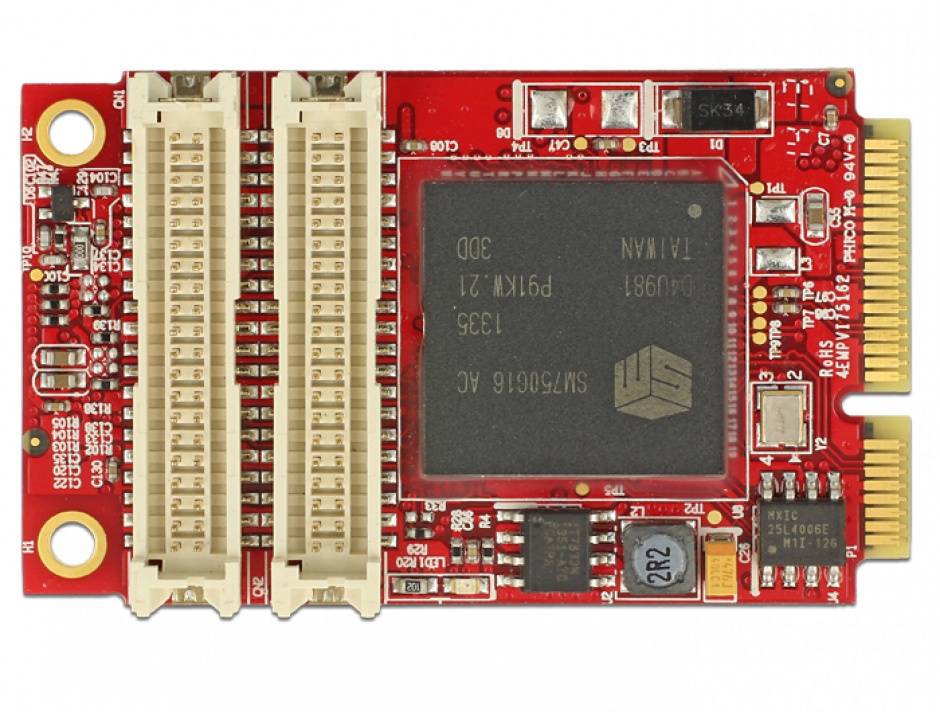 Imagine MiniPCIe I/O PCIe full size adaptor grafic pentru VGA / DVI / HDMI -40 °C ~ 85 °C, Delock 95255