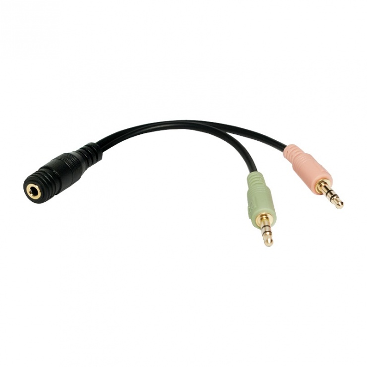 Imagine Adaptor jack stereo 3.5mm la 2 x jack stereo 3.5mm casca + microfon M-T, Logilink CA0020