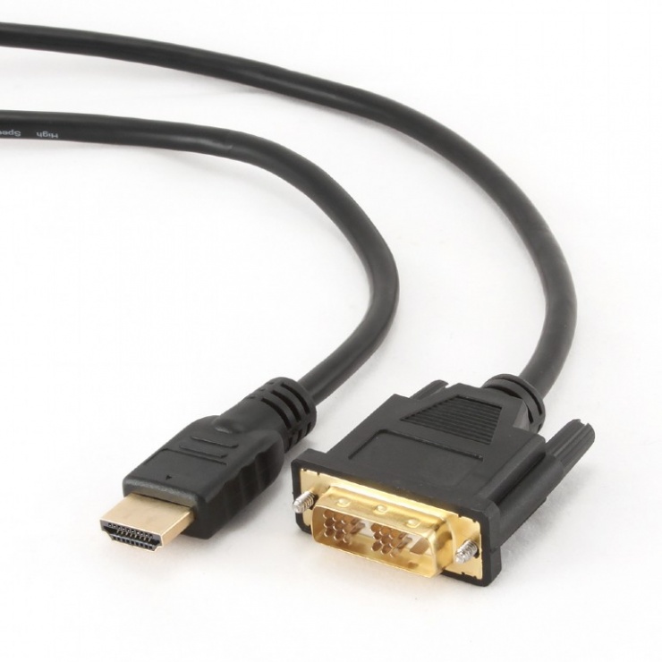 Imagine Cablu HDMI la DVI T-T 0.5m Negru, Gembird CC-HDMI-DVI-0.5M