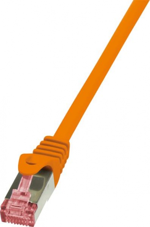 Imagine Cablu de retea RJ45 SFTP cat6 LSOH 3m Orange, Logilink CQ2068S