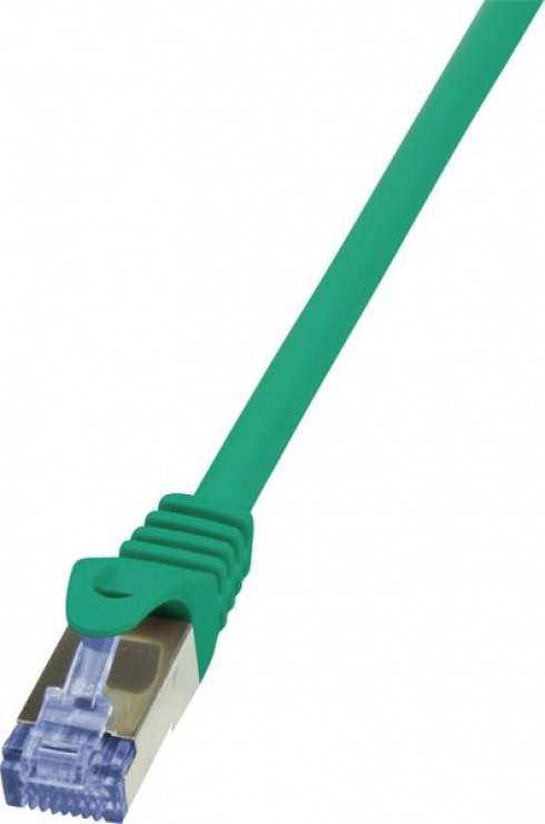 Imagine Cablu de retea RJ45 SFTP cat. 6A LSOH 0.25m verde, Logilink CQ3015S
