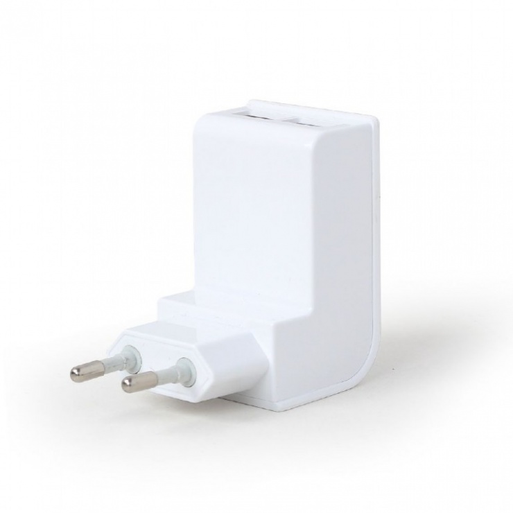 Imagine Incarcator priza 2 x USB 2.1A Alb, Energenie EG-U2C2A-02-W