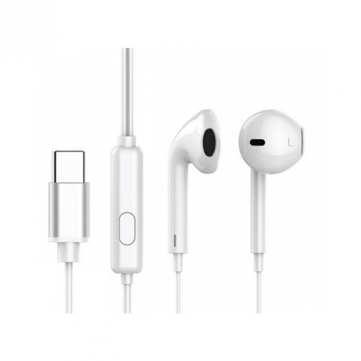 Imagine Casti interne cu microfon USB-C Golf M22 Alb
