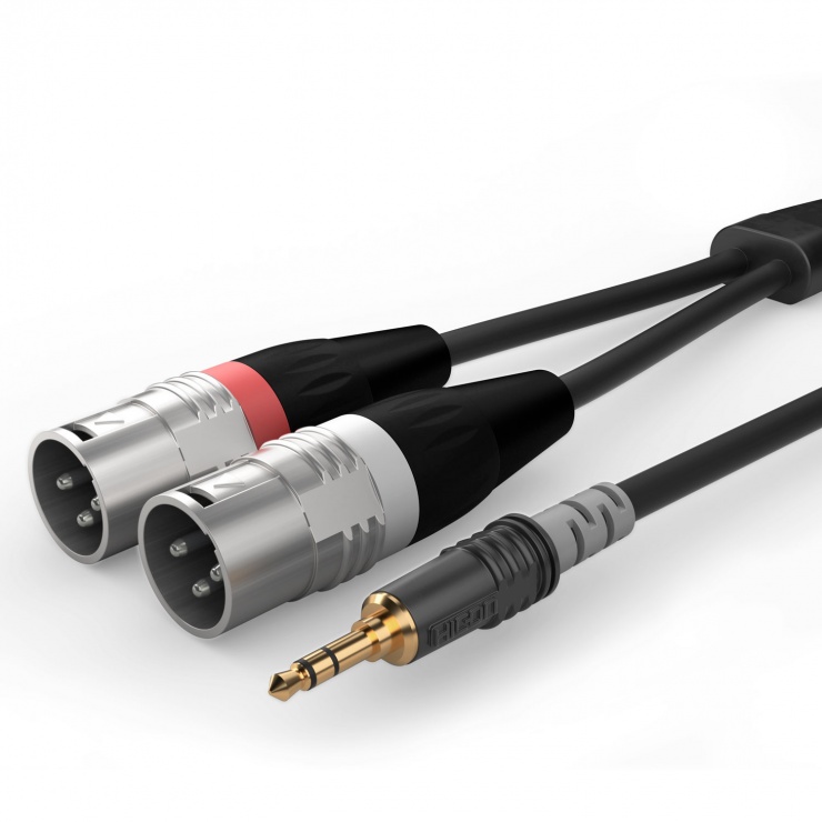 Imagine Cablu audio jack stereo 3.5mm la 2 x XLR 3 pini T-T 3m, HBA-3SM2-0300