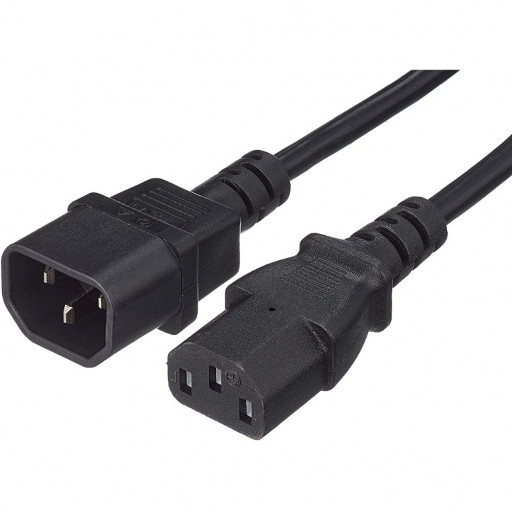 Imagine Cablu de alimentare C13 la C14 0.5m Negru, KPS05