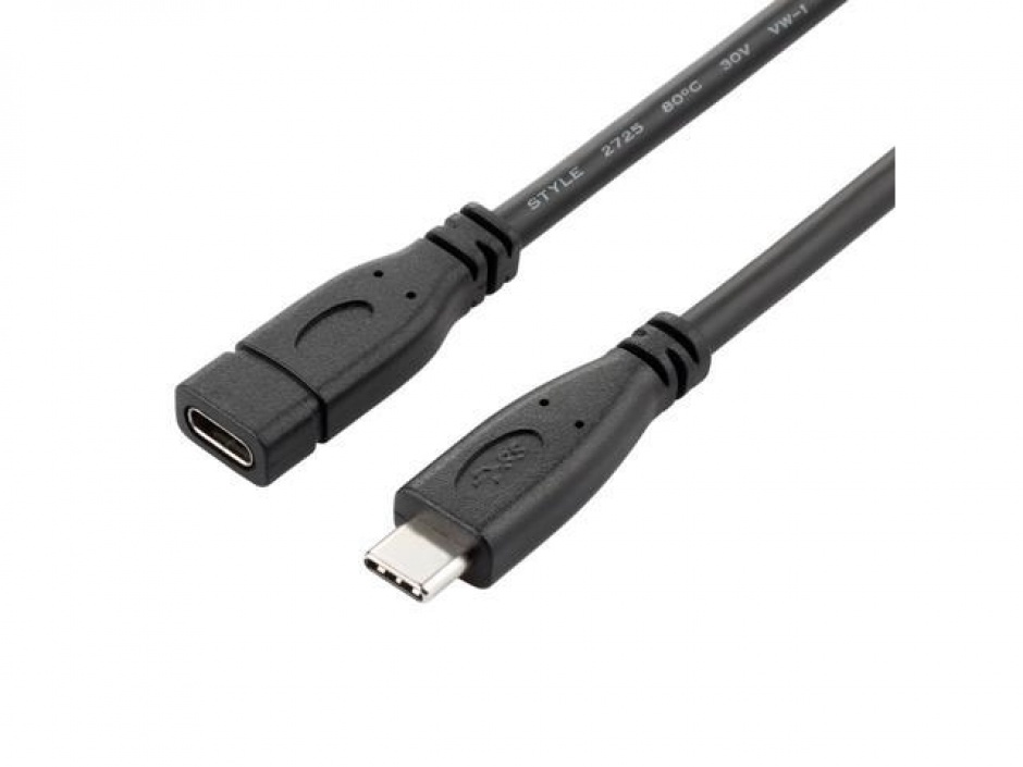 Imagine Cablu prelungitor USB 3.1 Gen 2-C T-M 1.5m Negru, KU31MFA015