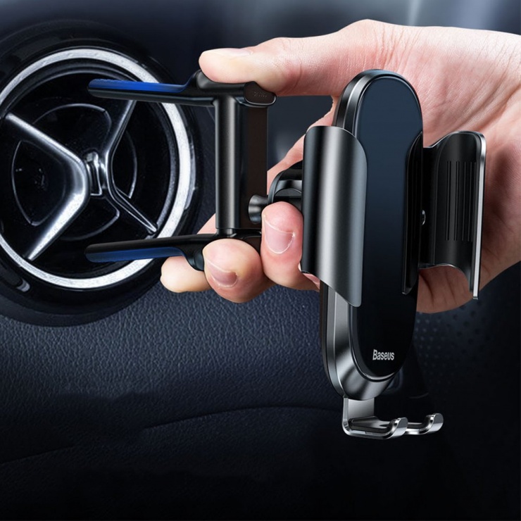 Imagine Suport auto magnetic pentru smartphone cu montare ventilator Argintiu, Baseus FutureGravity