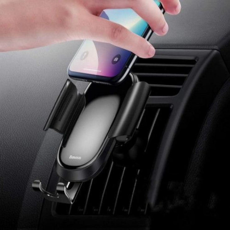 Imagine Suport auto magnetic pentru smartphone cu montare ventilator Argintiu, Baseus FutureGravity