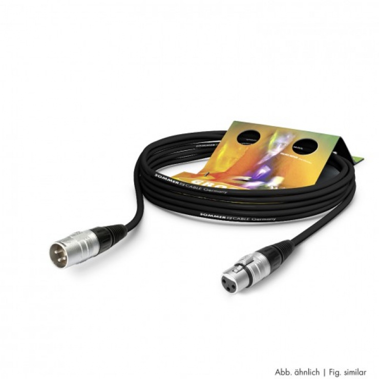 Imagine Cablu prelungitor XLR 3 pini T-M 3m Negru, SGHN-0300-SW