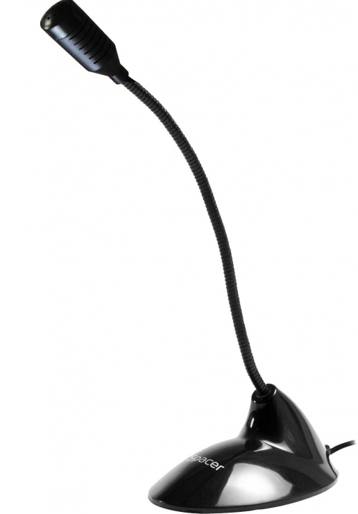 Imagine Microfon jack 3.5mm negru, Spacer SP-MIC100