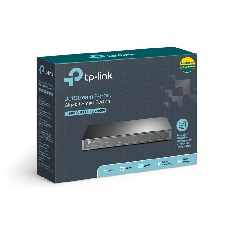 Imagine SWITCH WEB SMART 8 PORTURI 10/100/1000M, TP-Link T1500G-8T(TL-SG2008)