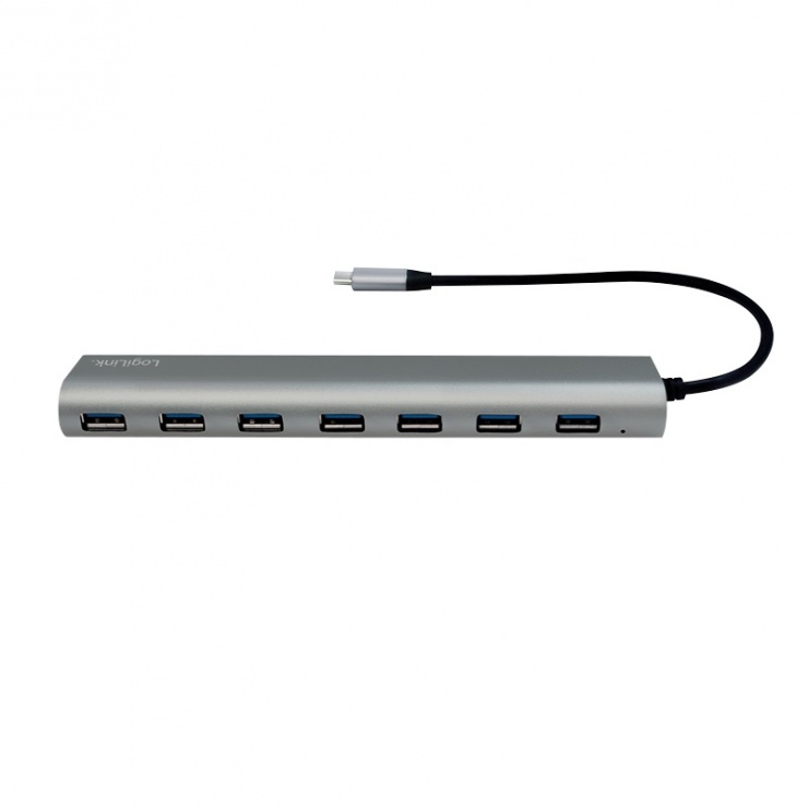 Imagine HUB carcasa metalica USB 3.1-C cu 7 porturi, Logilink UA0310