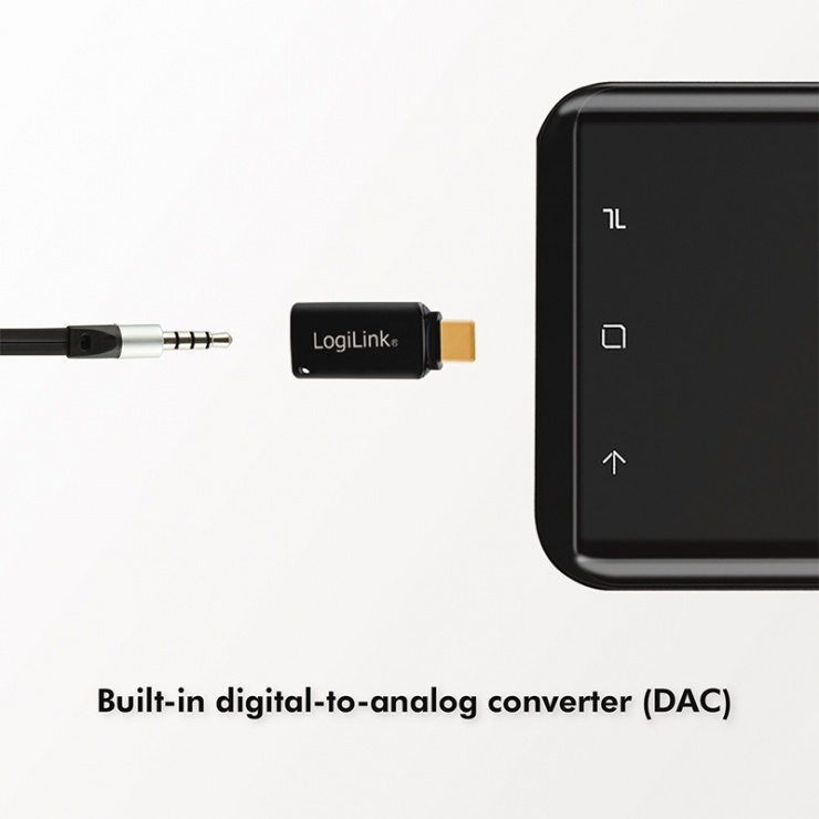 Imagine Adaptor audio USB-C la jack 3.5mm DAC T-M, Logilink UA0356