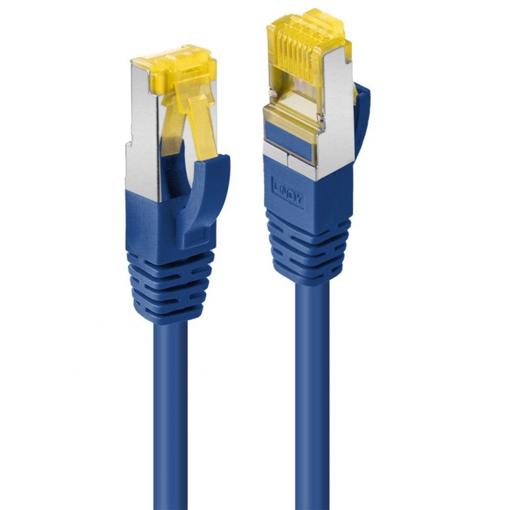 Imagine Cablu de retea S/FTP cat 7 LSOH cu mufe RJ45 Albastru 0.5m, Lindy L47276