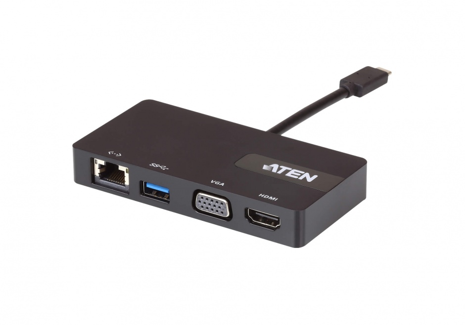 Imagine Docking station USB-C la HDMI, VGA, RJ45 Gigabit, USB 3.1, ATEN UH3232