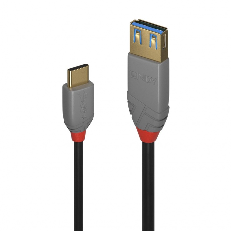 Imagine Adaptor USB 3.1-C la USB-A T-M 0.15m Anthra Line, Lindy L36895