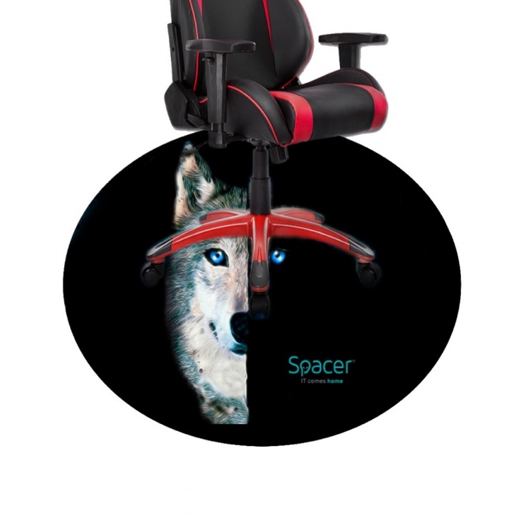 Imagine Covor gaming rotund 120cm Wolf, Spacer SPFP-WOLF-120