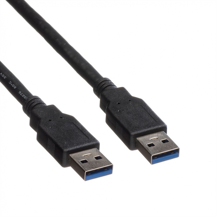 Imagine Cablu USB 3.0-A la USB-A T-T 1.8m Negru, Roline 11.02.8970