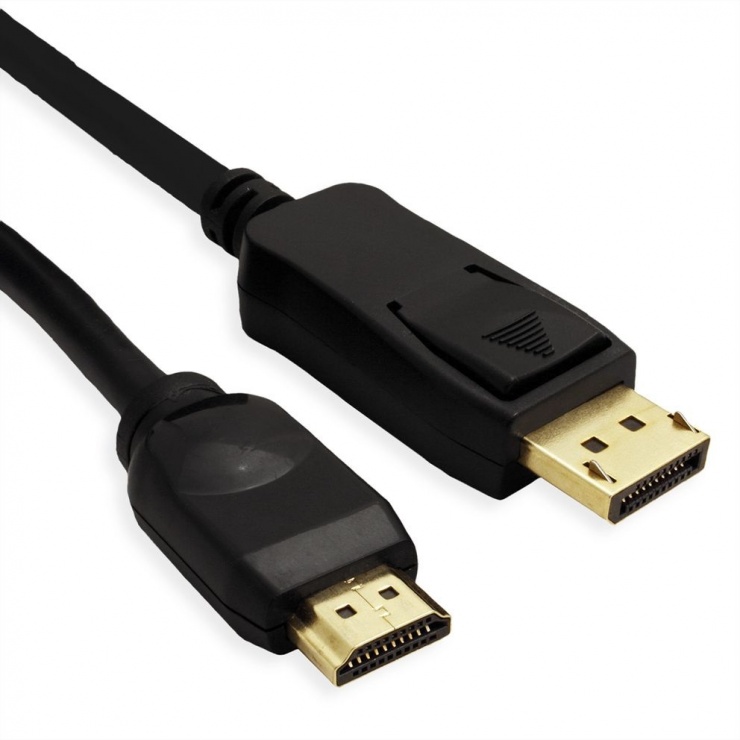 Imagine Cablu MYCON Displayport la HDMI UHD 4K T-T 2m Negru, CON5786